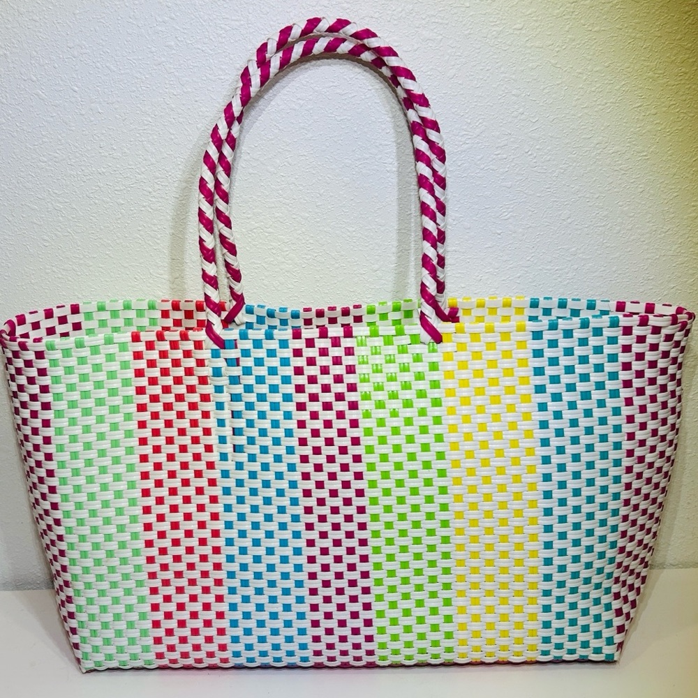 NWOT Lilly Pulitzer Vibrant Multicolored Woven Oversized Tote Bag - Picture 9 of 10